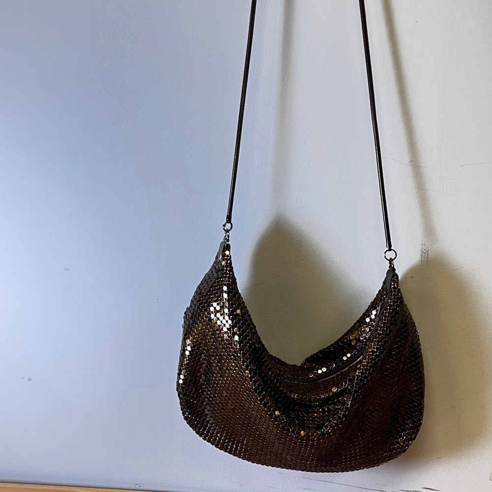 Bronze- Brown chain link crossbody bag